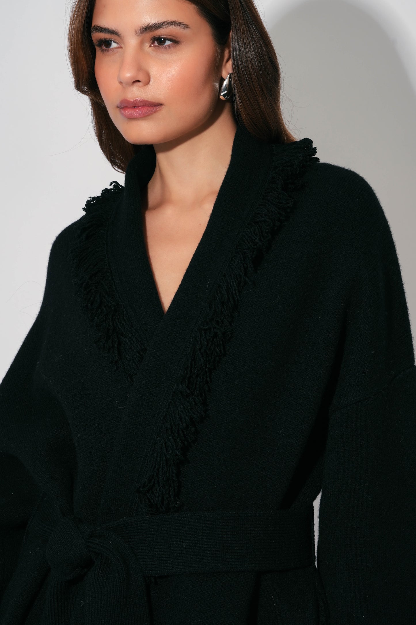 Wool Fringe Cardigan