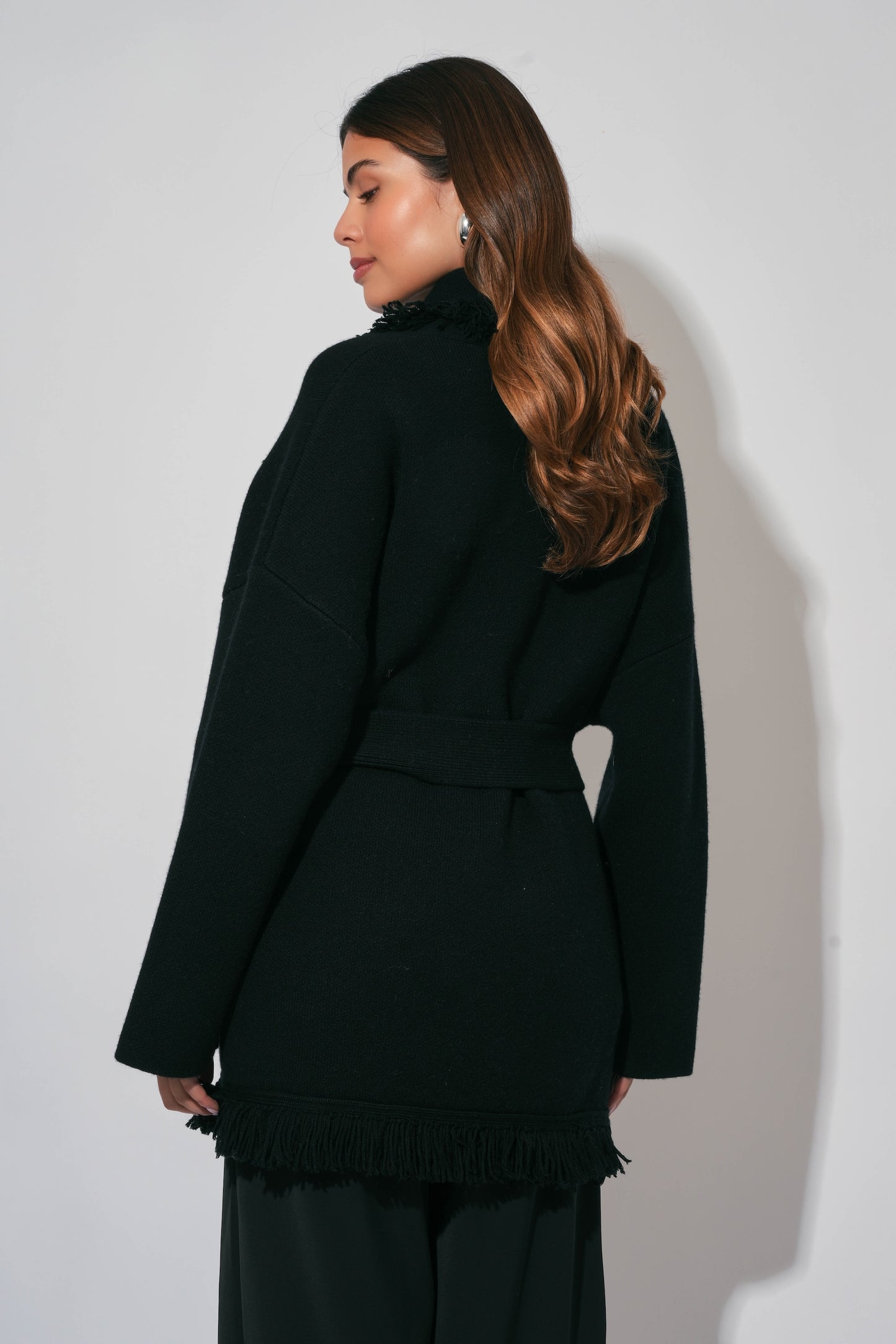 Wool Fringe Cardigan