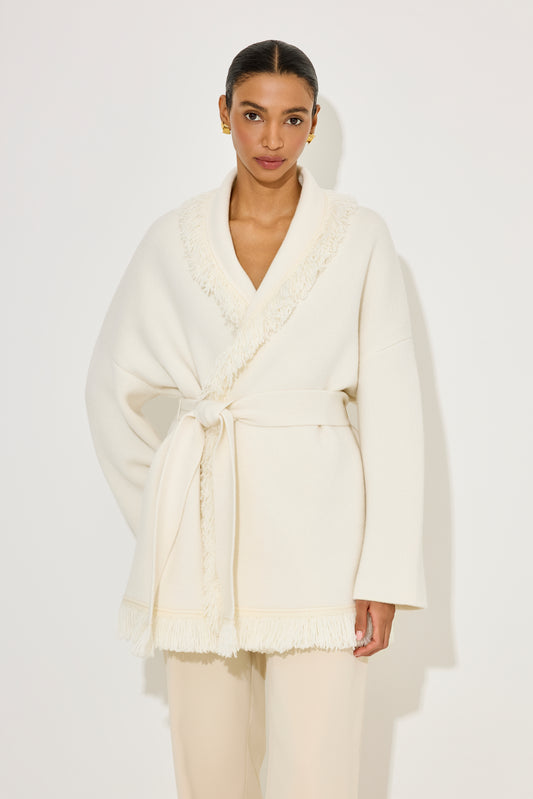 Wool Fringe Cardigan