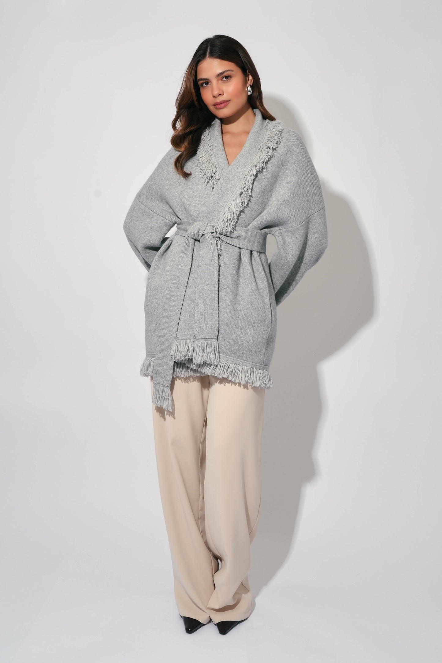Wool Fringe Cardigan