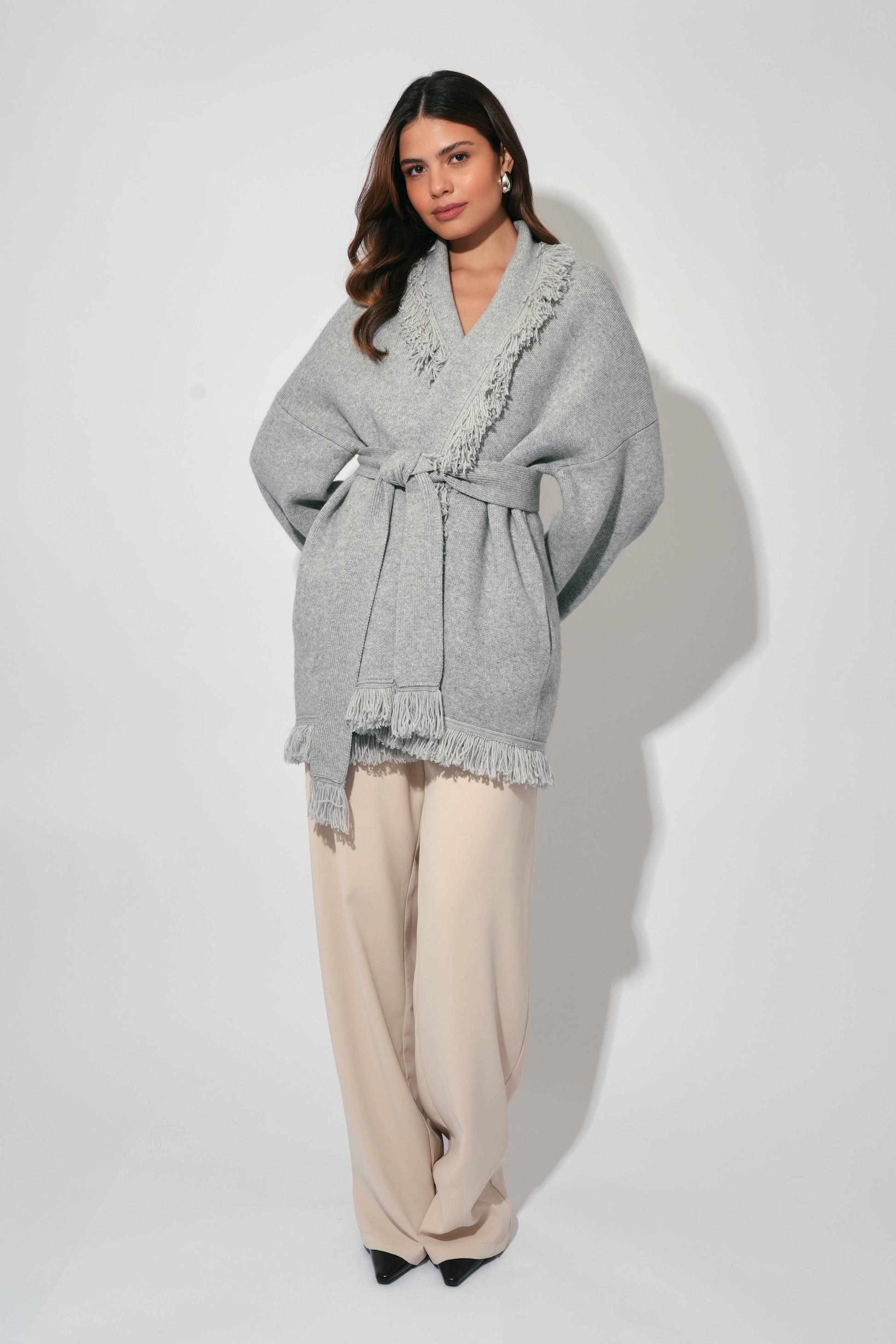 Wool Fringe Cardigan