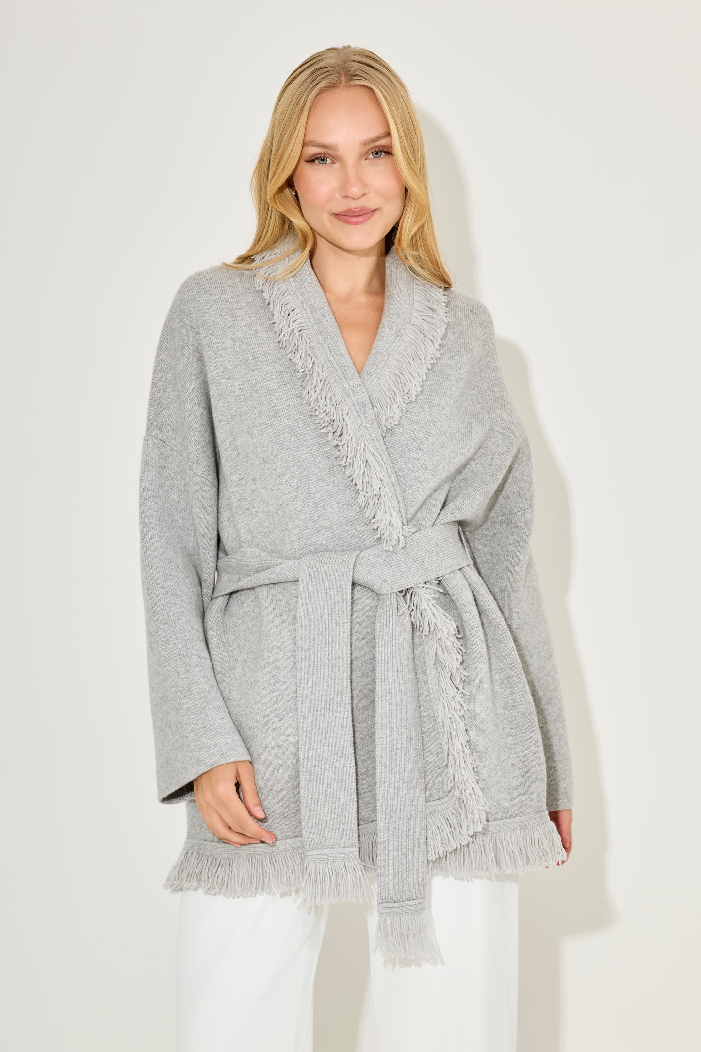 Wool Fringe Cardigan
