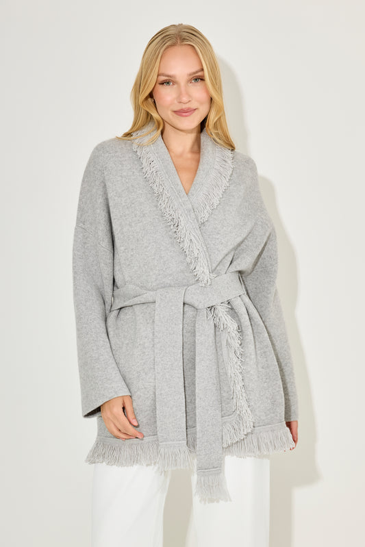 Wool Fringe Cardigan