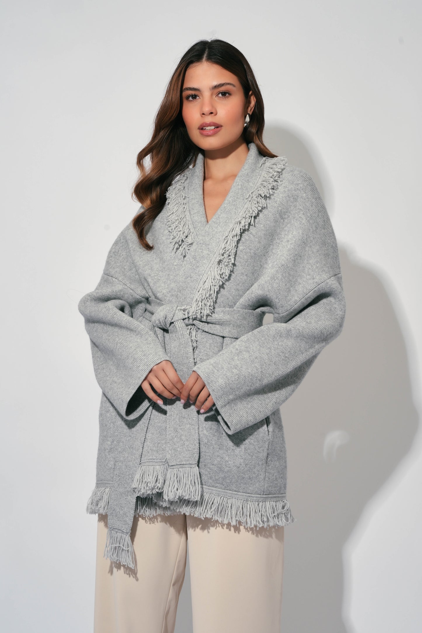 Wool Fringe Cardigan