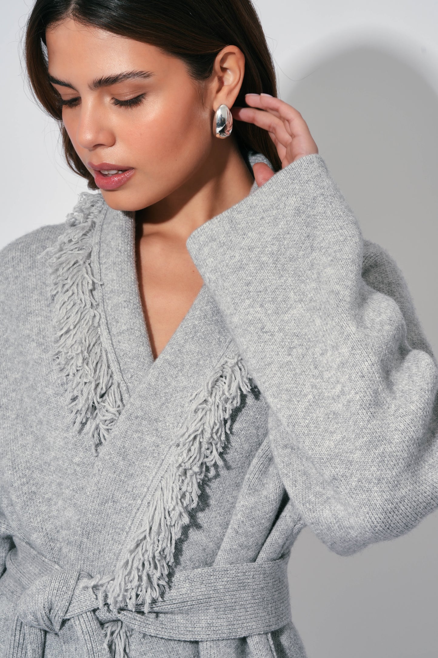 Wool Fringe Cardigan