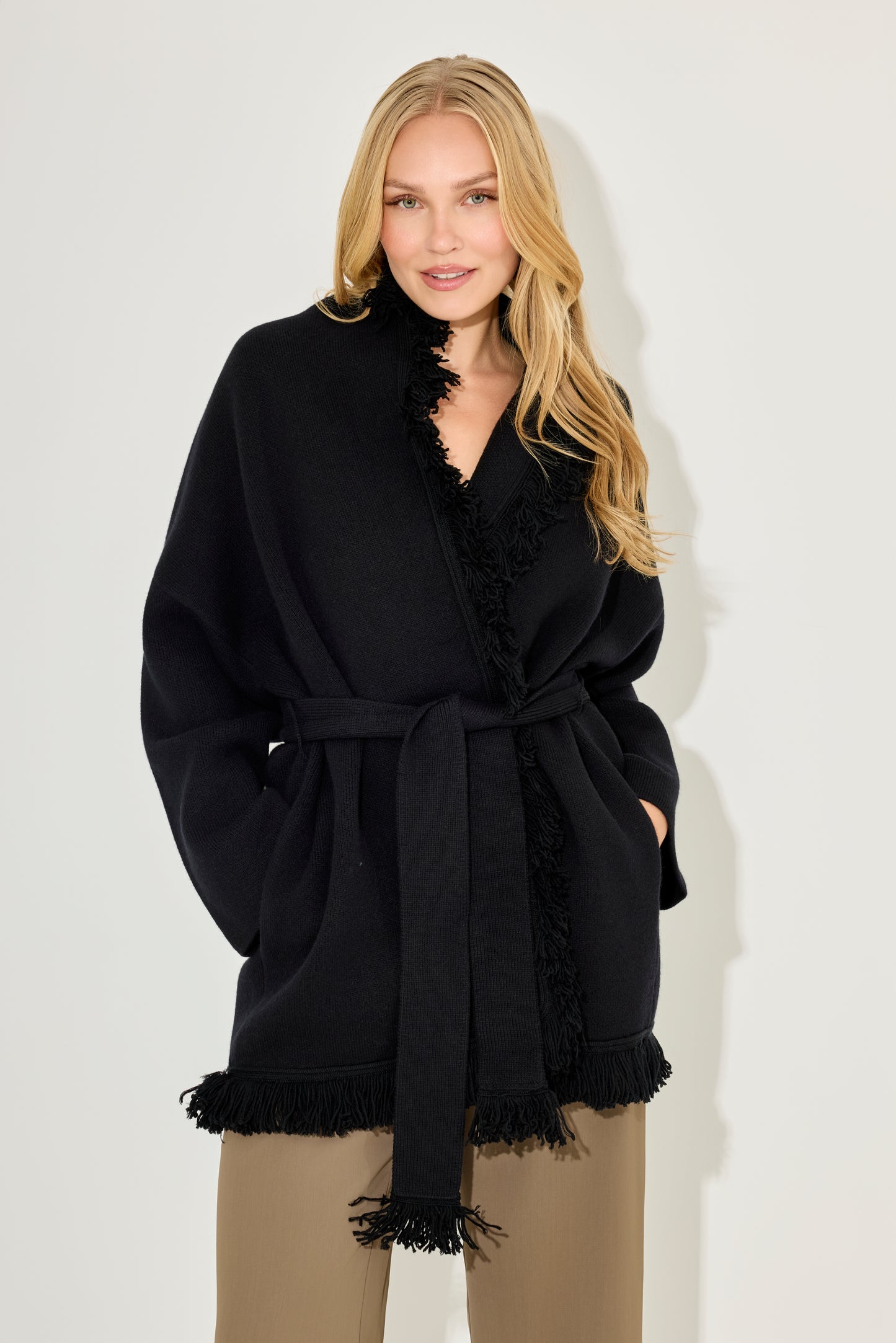 Wool Fringe Cardigan