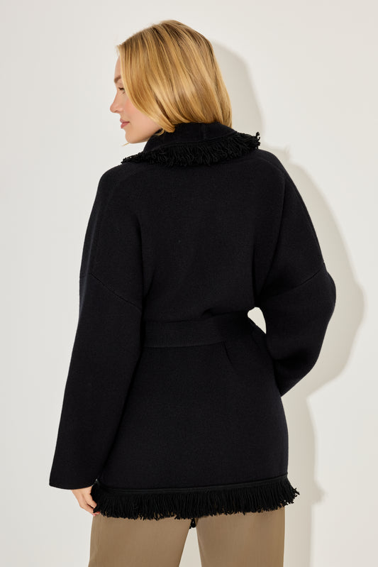 Wool Fringe Cardigan