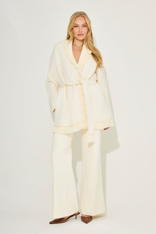 Wool Fringe Cardigan