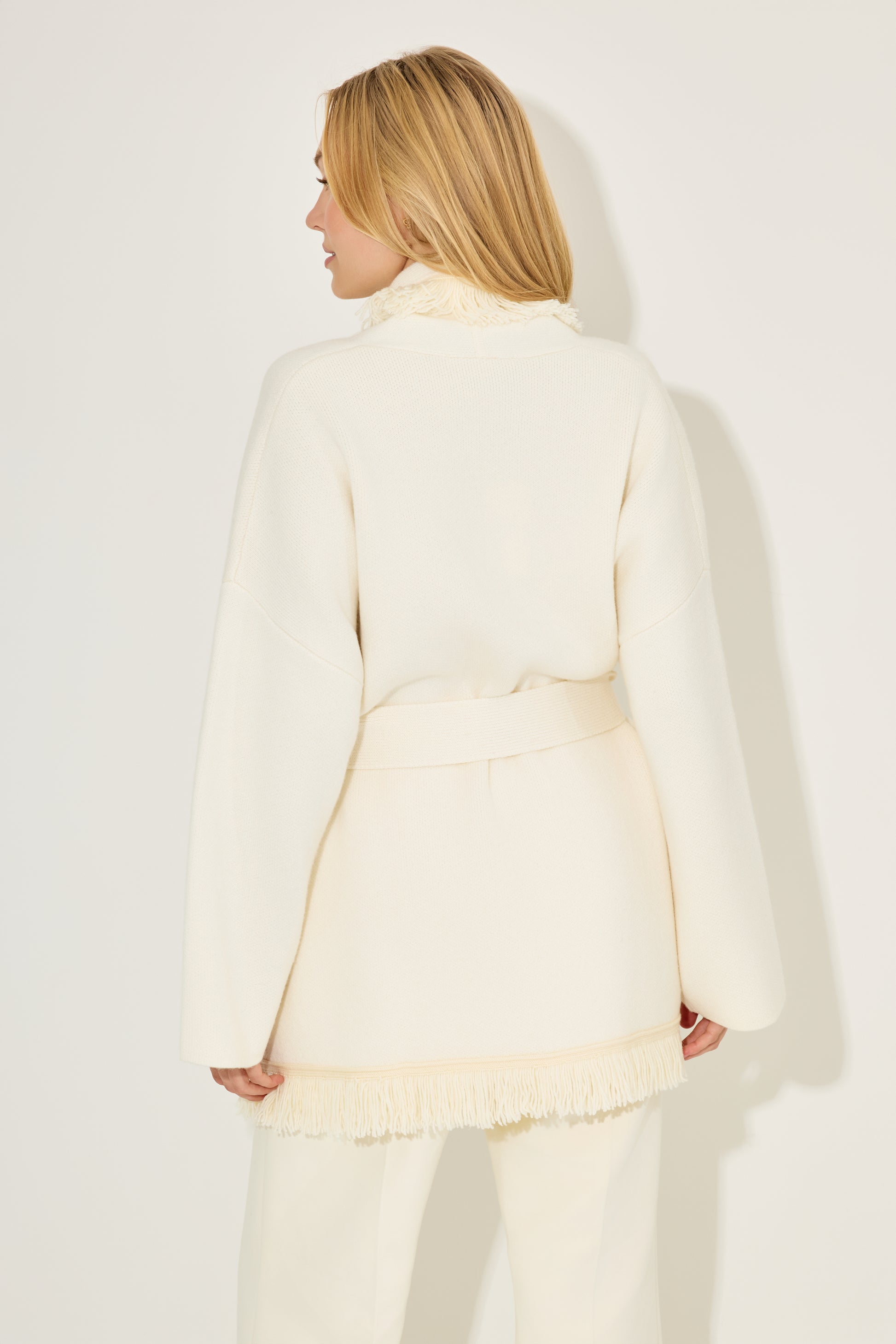 Wool Fringe Cardigan