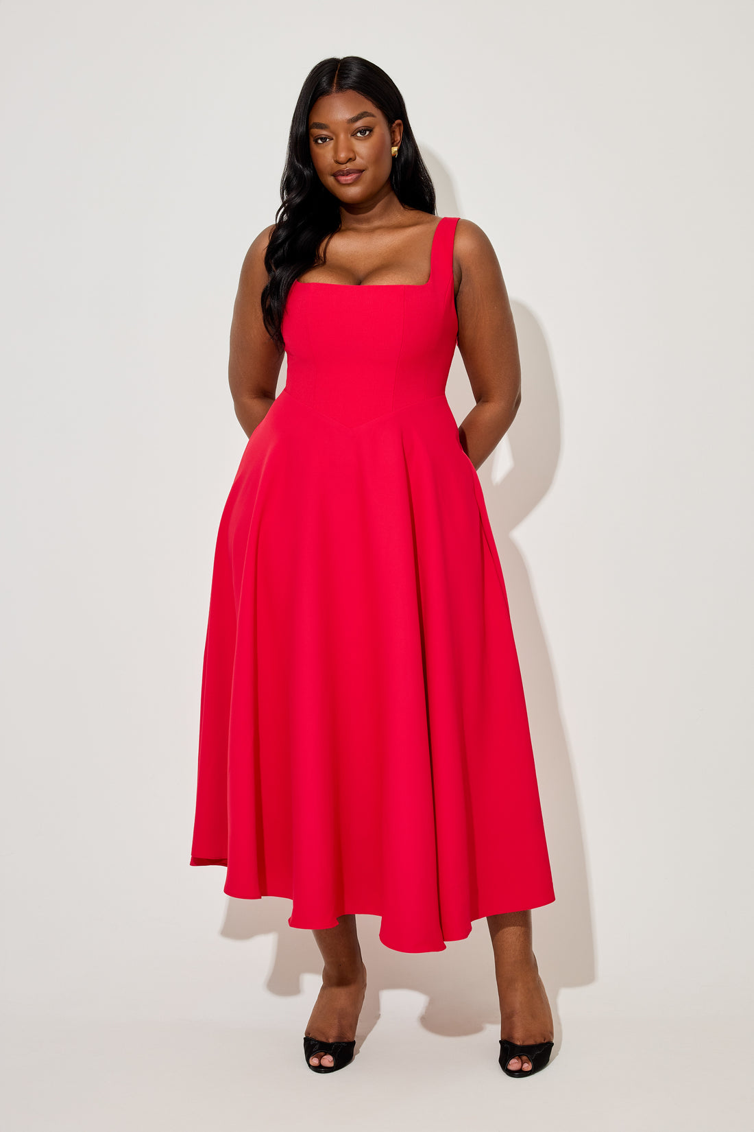 Square Neck Midi Dress – Odd Muse