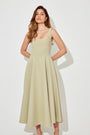 The Ultimate Muse High Waist Square Neck Midi Dress