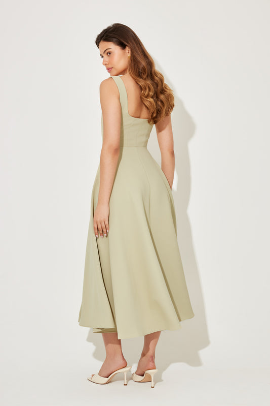 Square Neck Midi Dress