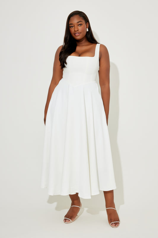 Square Neck Midi Dress