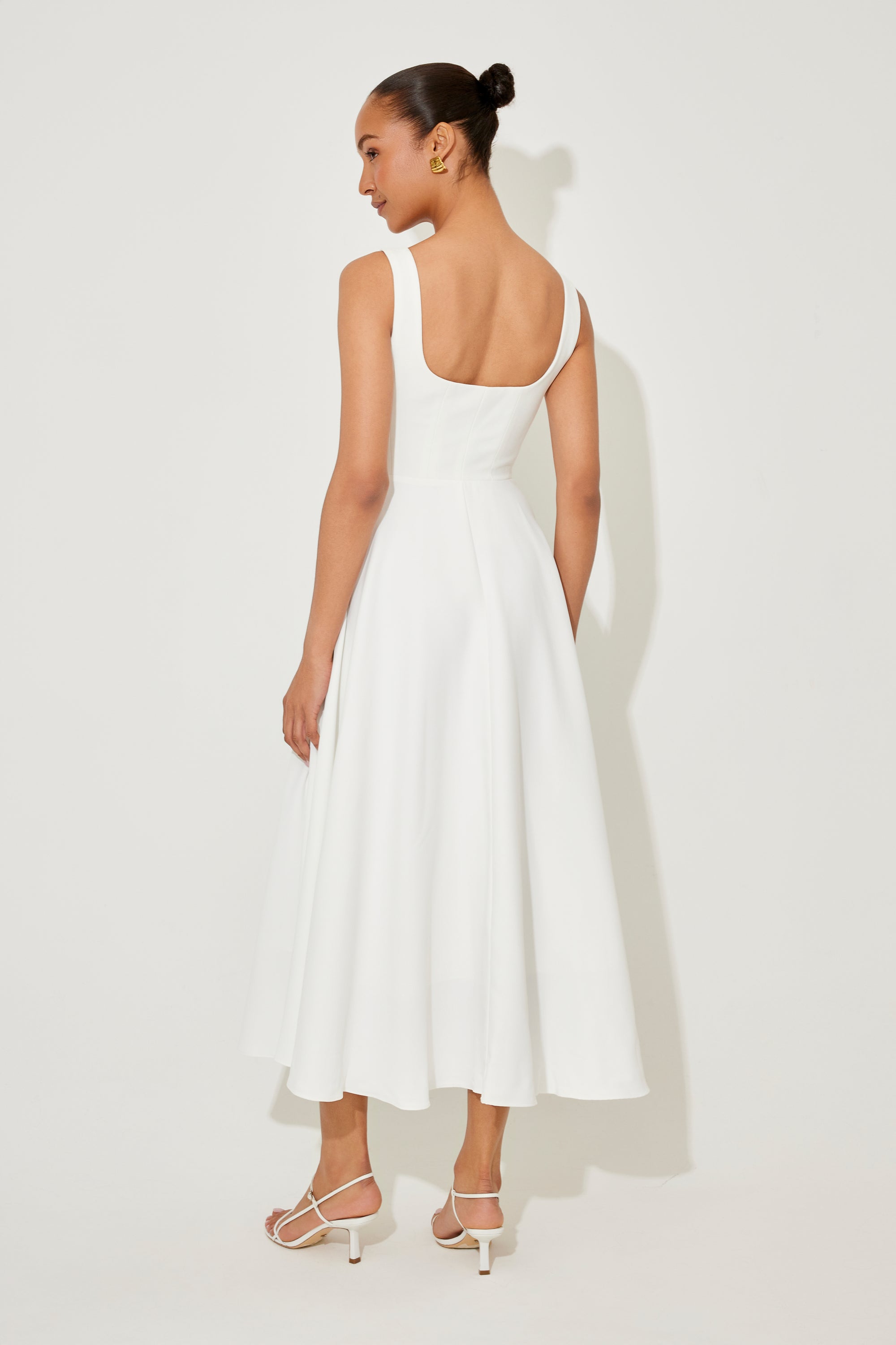 The Ultimate Muse High Waist Square Neck Midi Dress