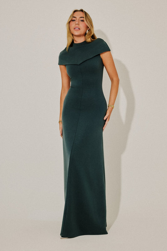 Knitted Cap Sleeve Maxi Dress