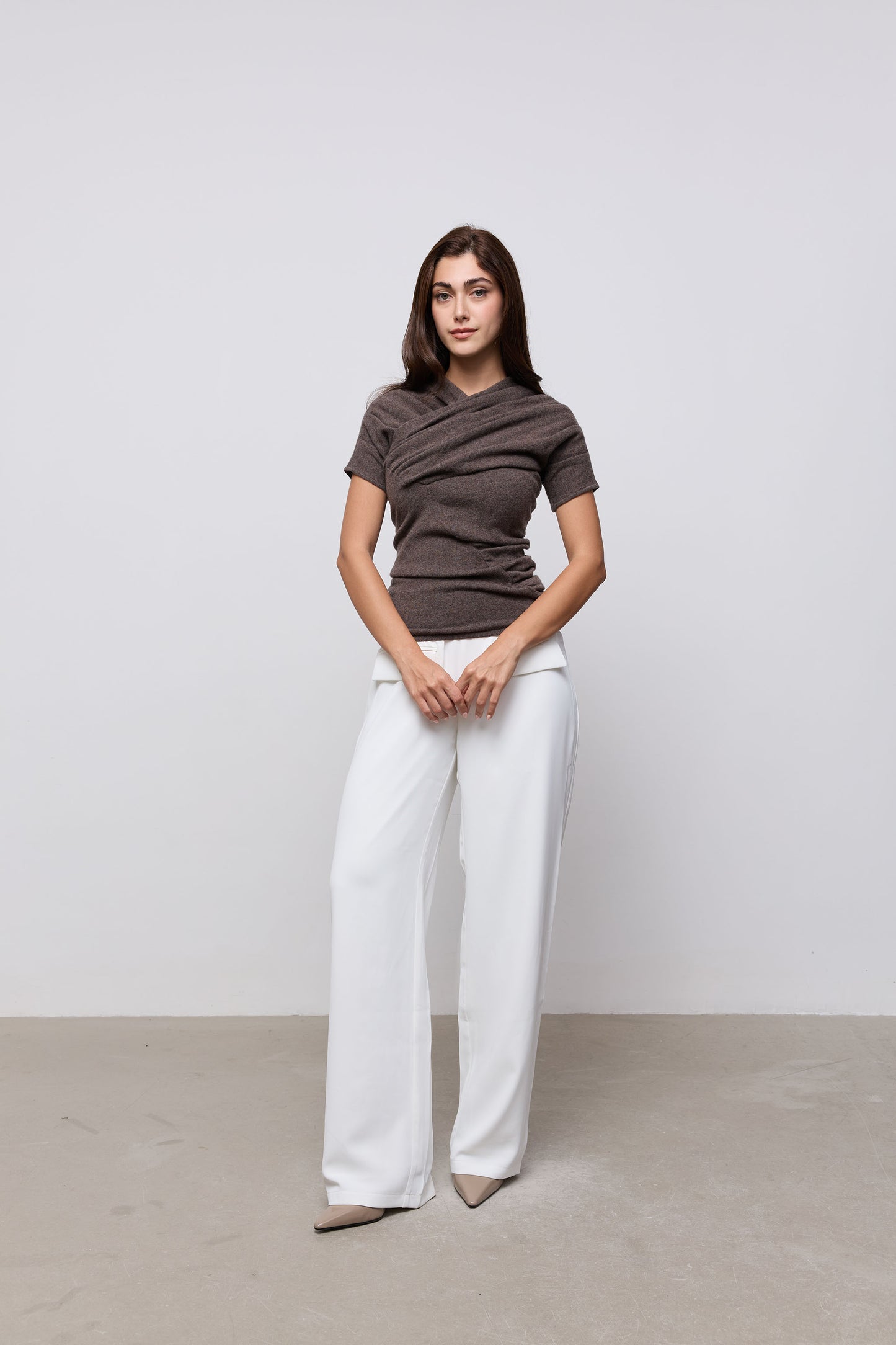 Knitted Gathered Detail Top