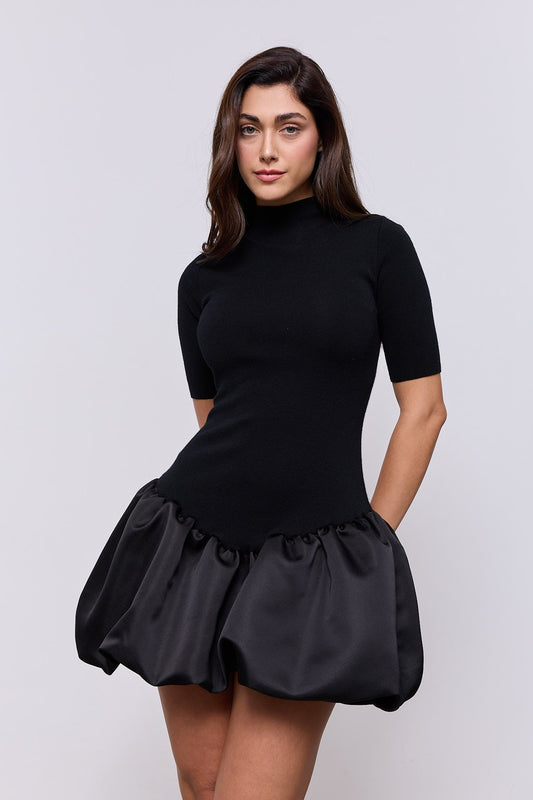 Knitted High Neck Mini Dress