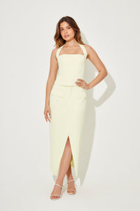 The Ultimate Muse Halter Top | Lime Cream