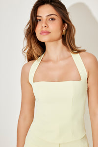 The Ultimate Muse Halter Top | Lime Cream
