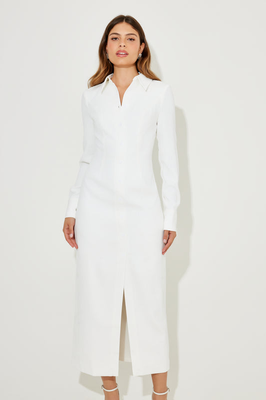 Long Sleeve Collar Maxi Dress