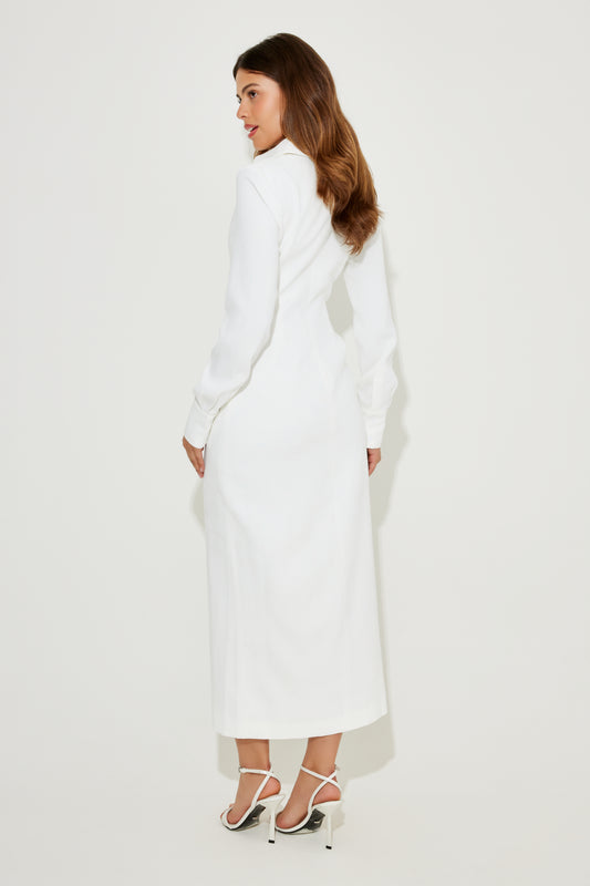 Long Sleeve Collar Maxi Dress