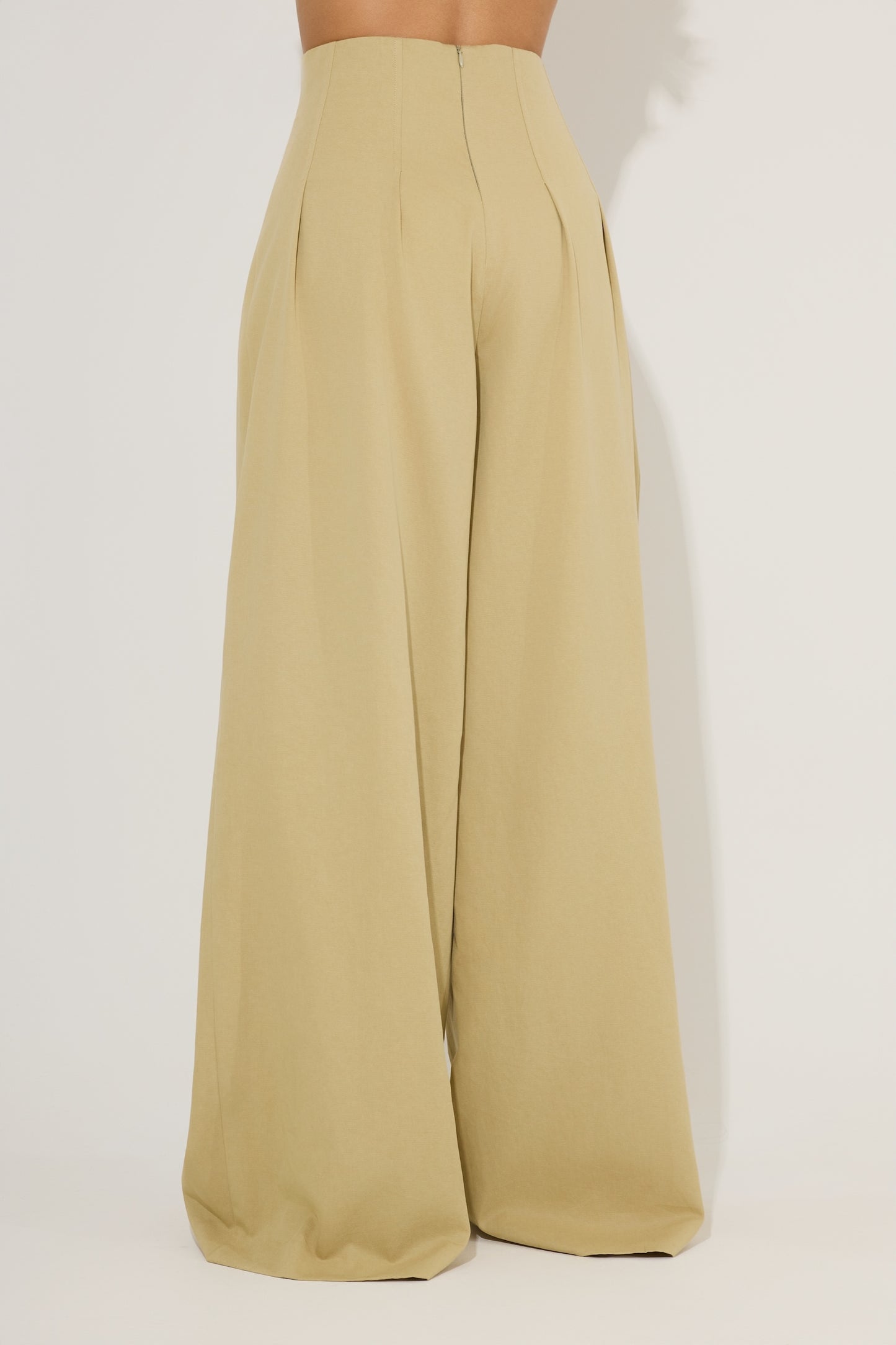 Cotton Mix Cinched Trousers