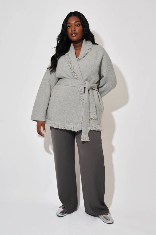 Wool Fringe Cardigan