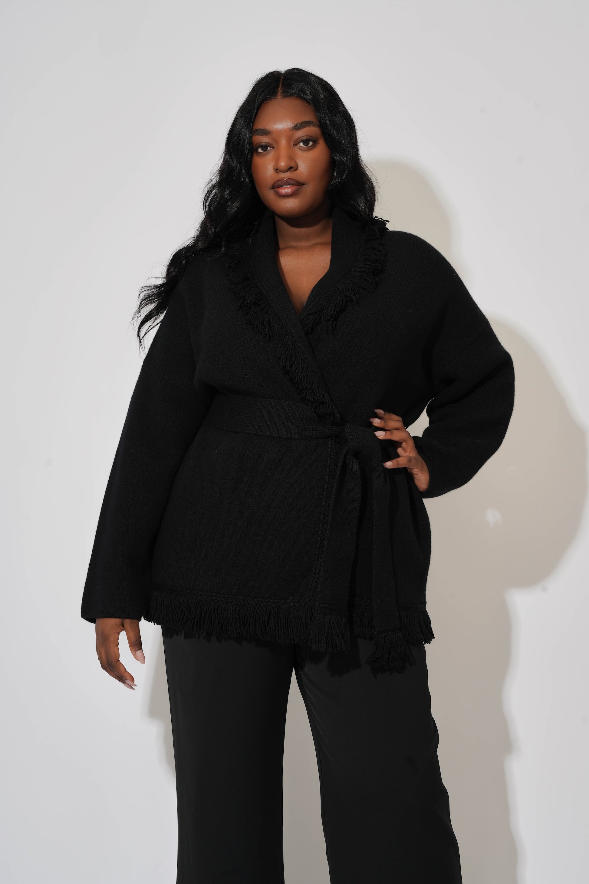 Wool Fringe Cardigan