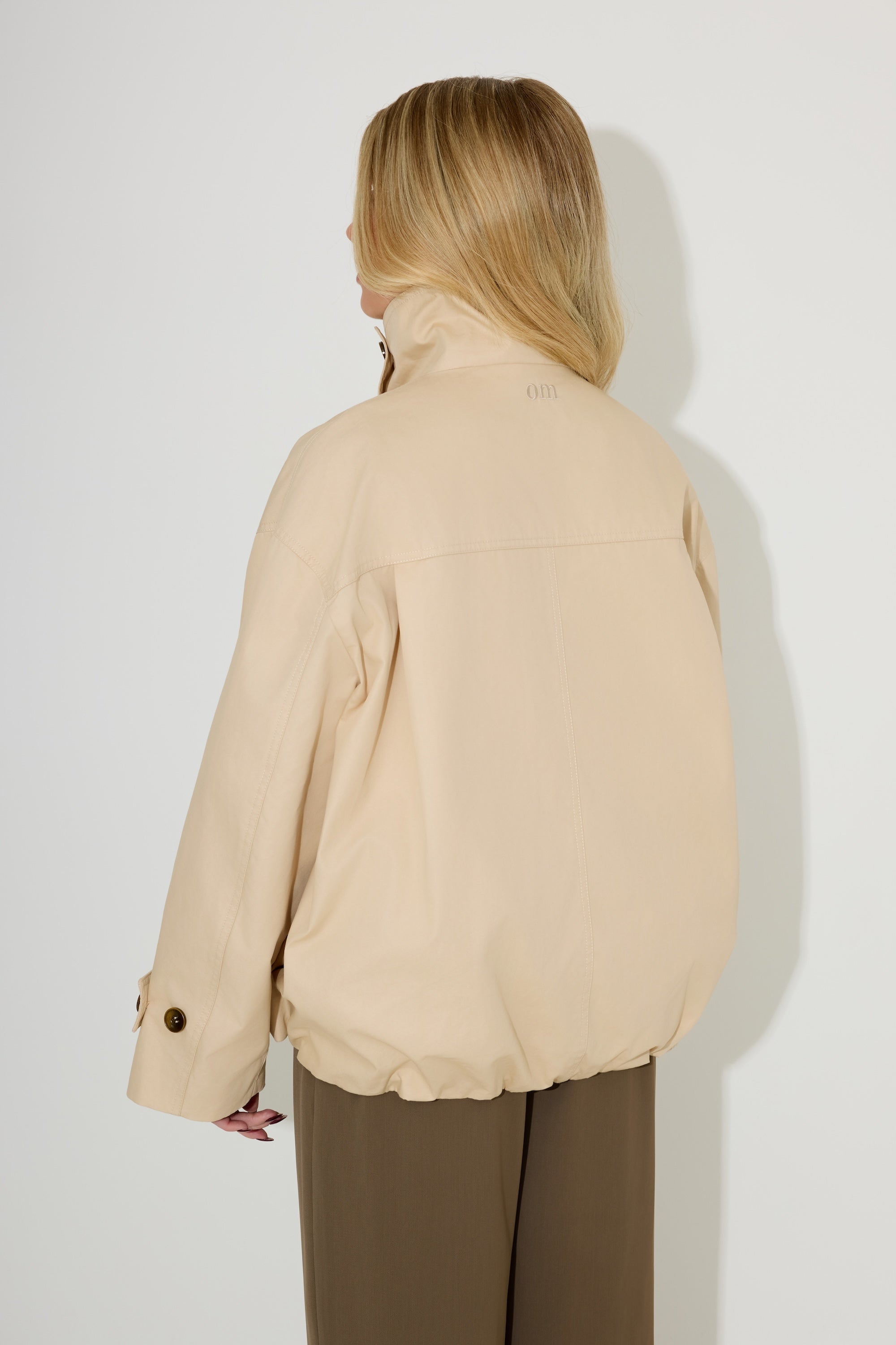 Oversized Cotton Mix Jacket | Cream – Odd Muse