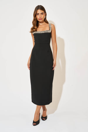 the ultimate muse pearl trim midi dress Pearl Trim Midi Dress – Odd Muse