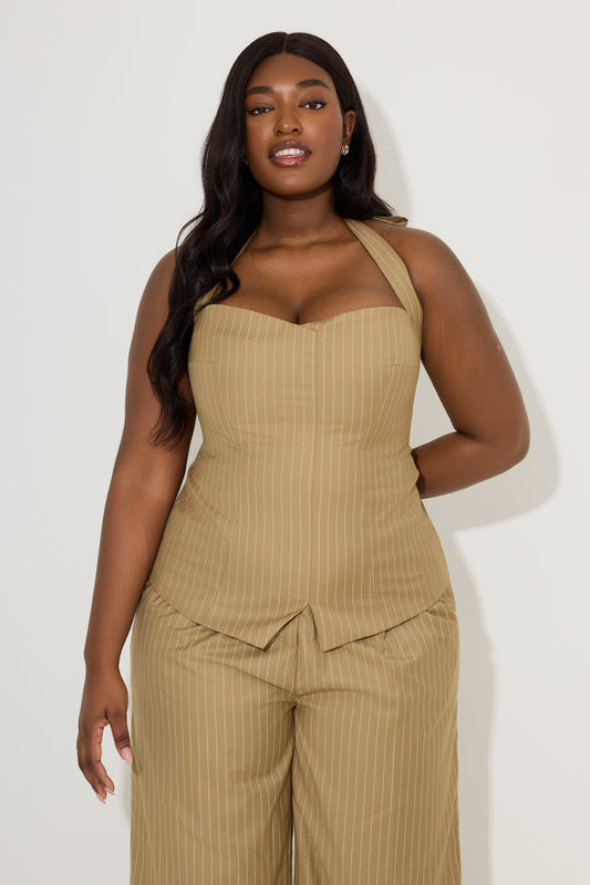 Pinstripe Halter Top