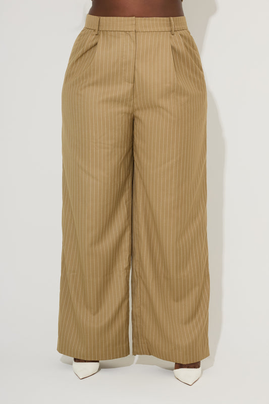 Relaxed Fit Pinstripe Trousers