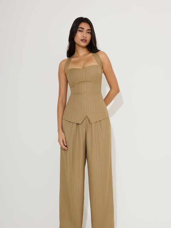 Relaxed Fit Pinstripe Trousers