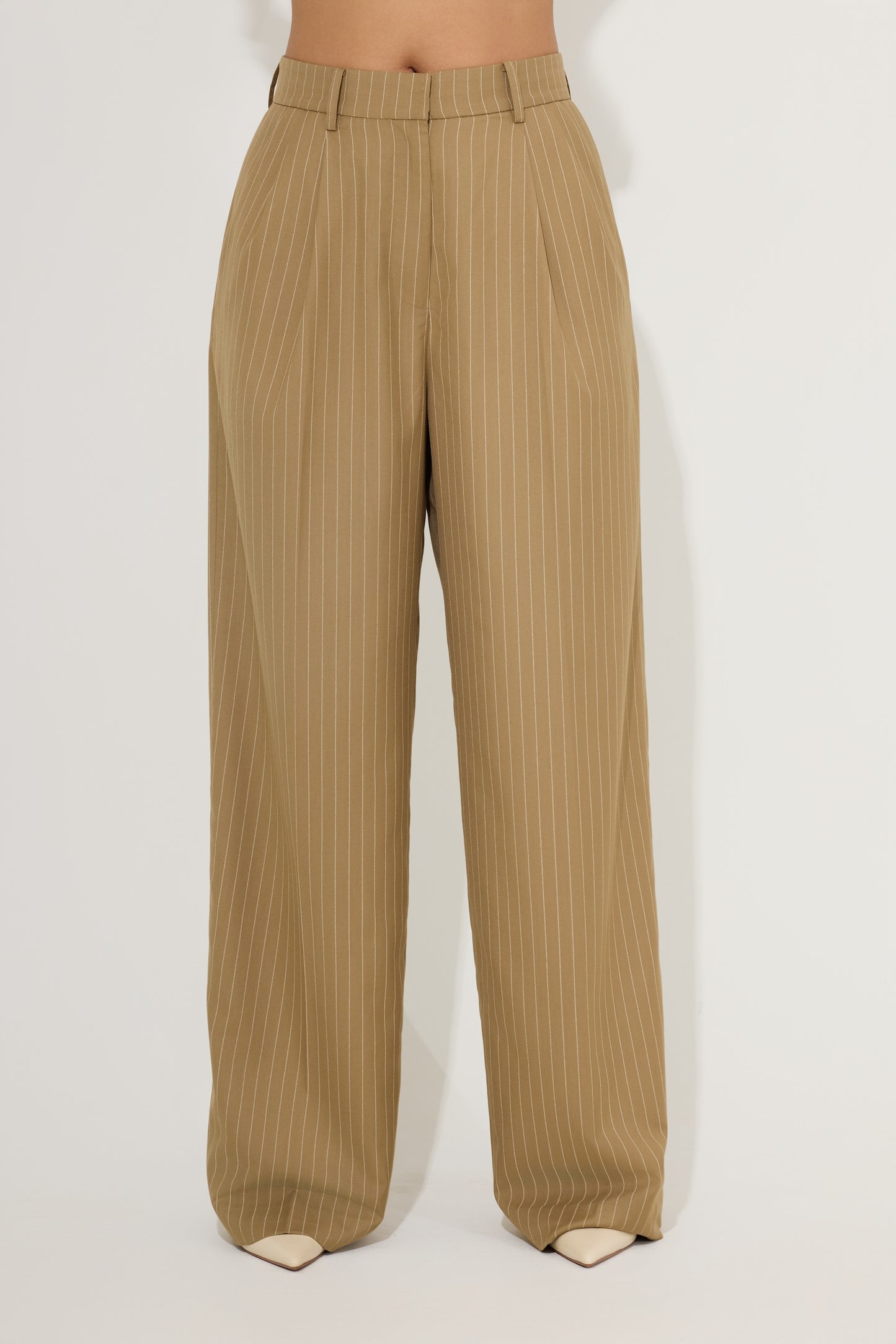 Relaxed Fit Pinstripe Trousers