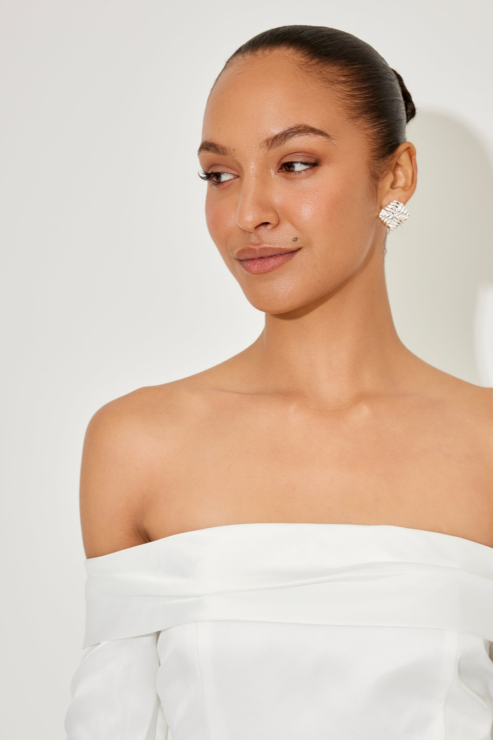 The Ultimate Muse Satin Bardot Mini Dress