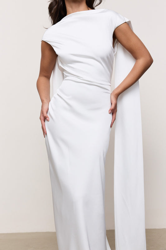 Satin Drape Maxi Dress