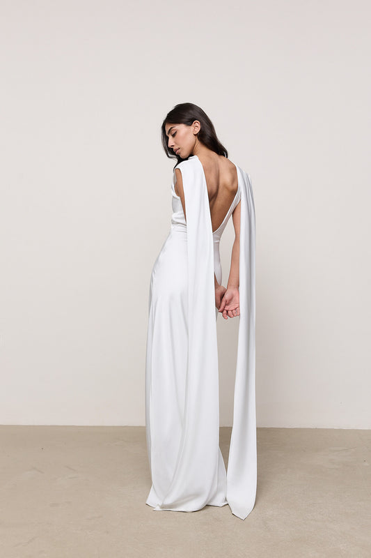 Satin Drape Maxi Dress