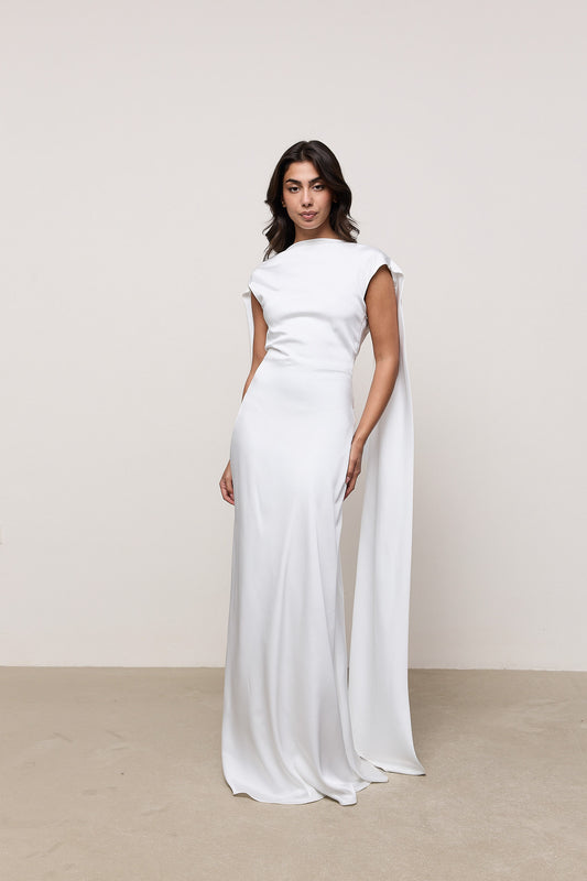 Satin Drape Maxi Dress