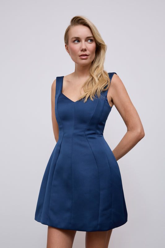 Satin Structured Mini Dress