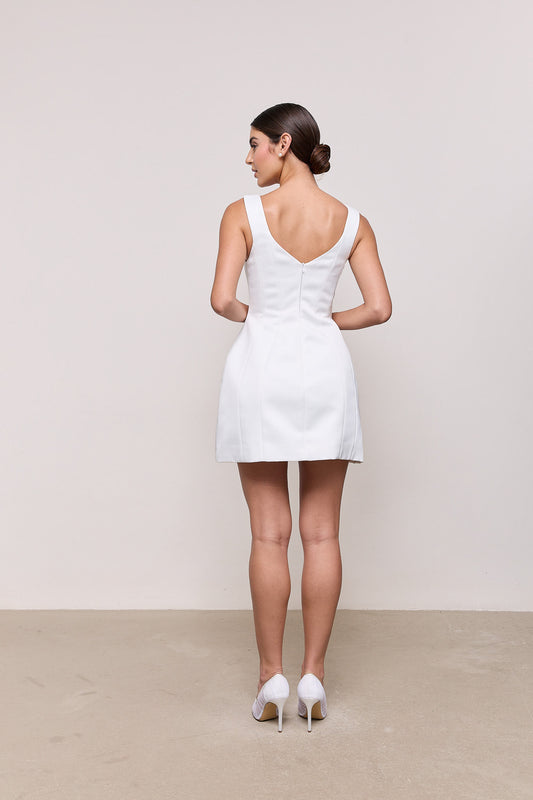 Satin Structured Mini Dress