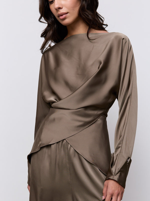 Satin Wrap Top