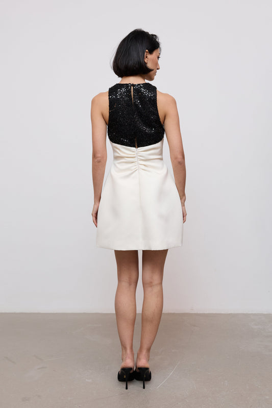 Sequin Contrast Mini Dress