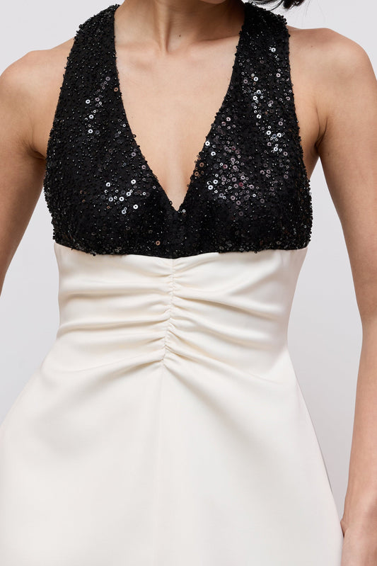 Sequin Contrast Mini Dress