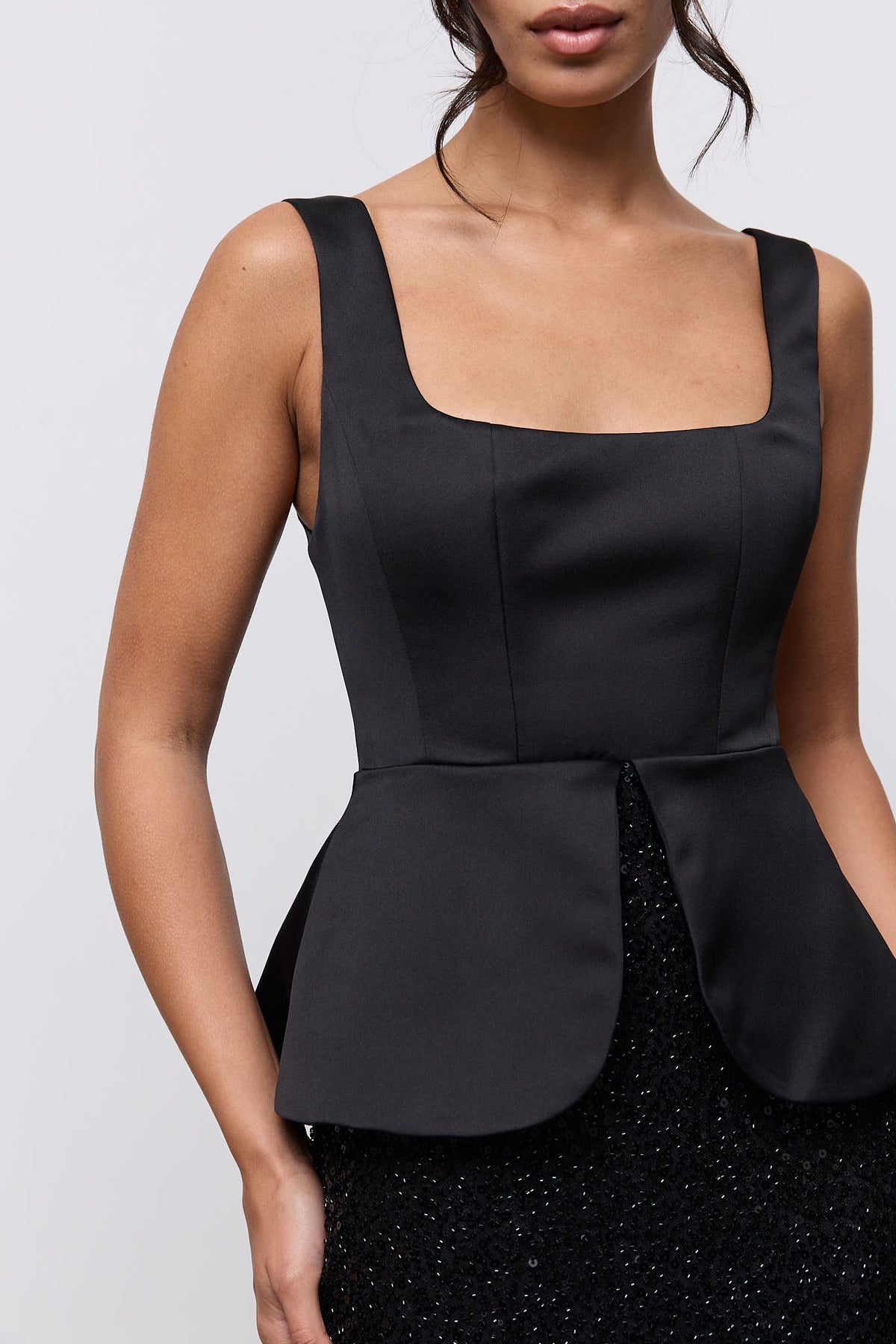 Sequin Peplum Gown
