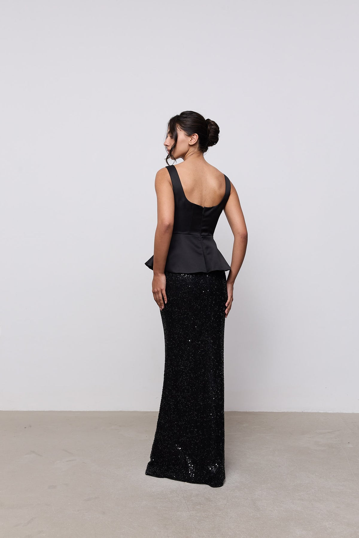 Sequin Peplum Gown