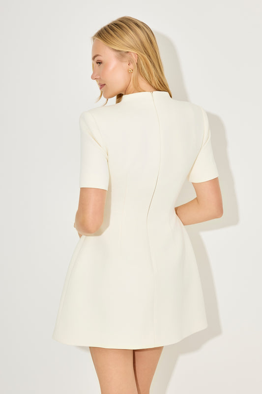 Cotton Mix Button Mini Dress