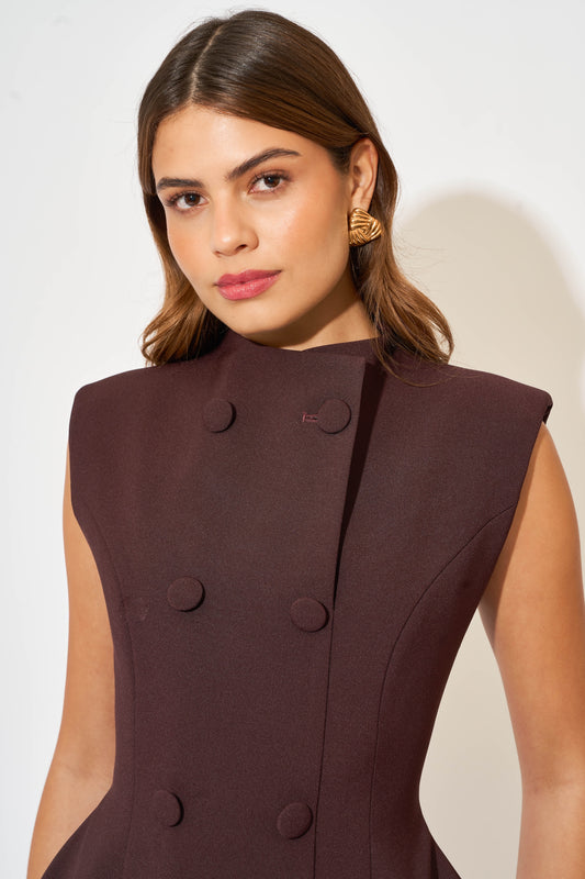 Sleeveless Button Mini Dress