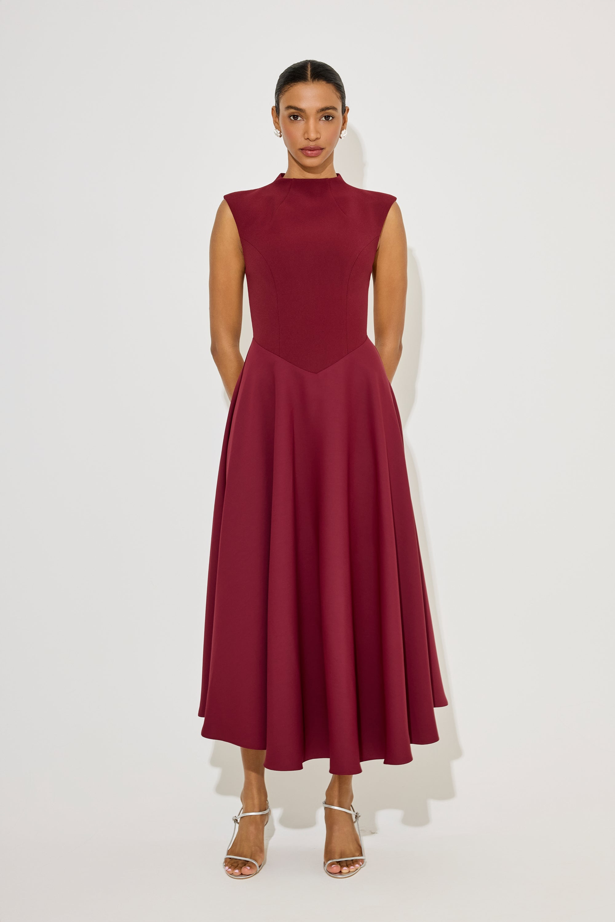High Waist Midi Dress