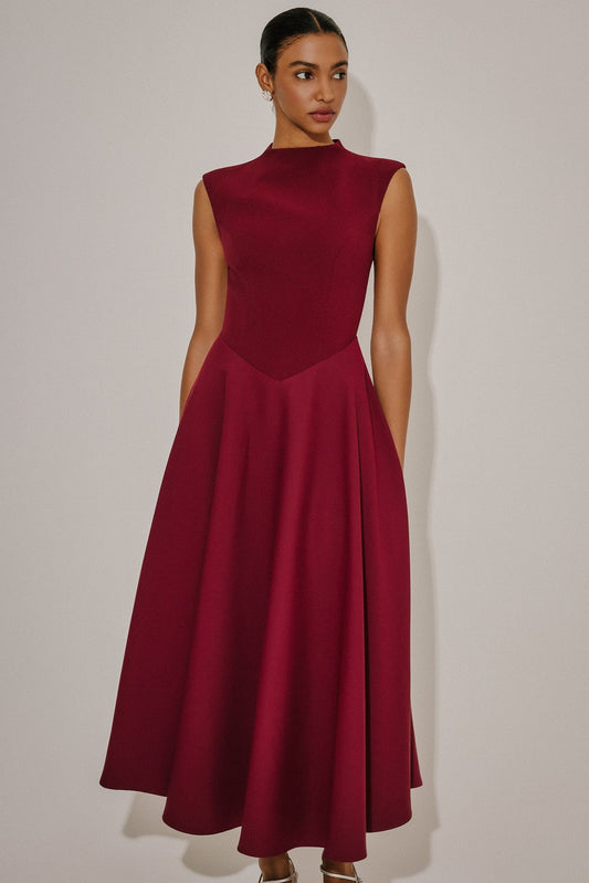 High Waist Midi Dress