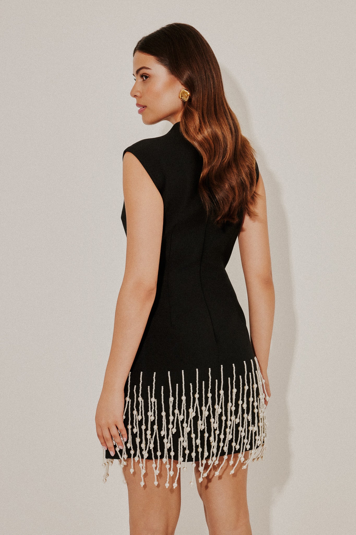 Sleeveless Pearl Drop Dress